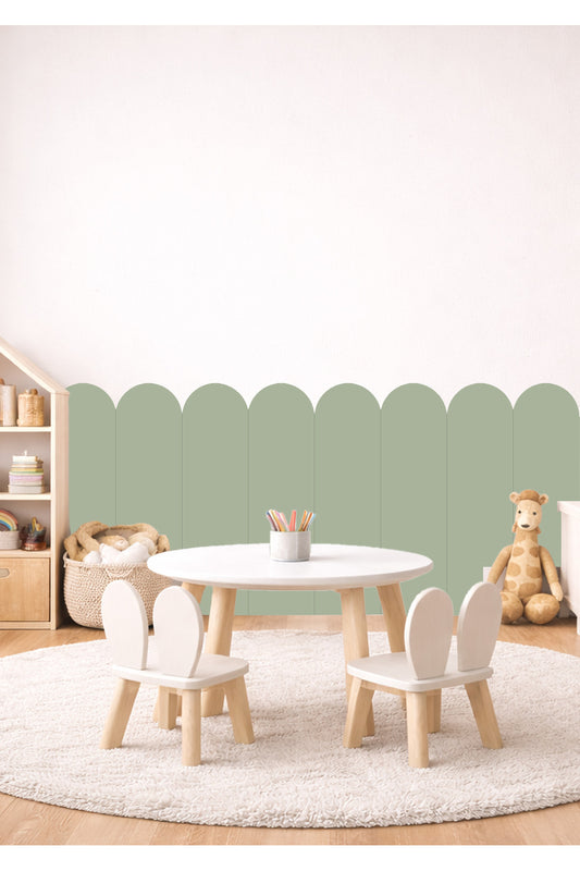 Oval Kavisli Çizgili Duvar Kaplama Panel Folyosu Sticker Seti - Renk-7