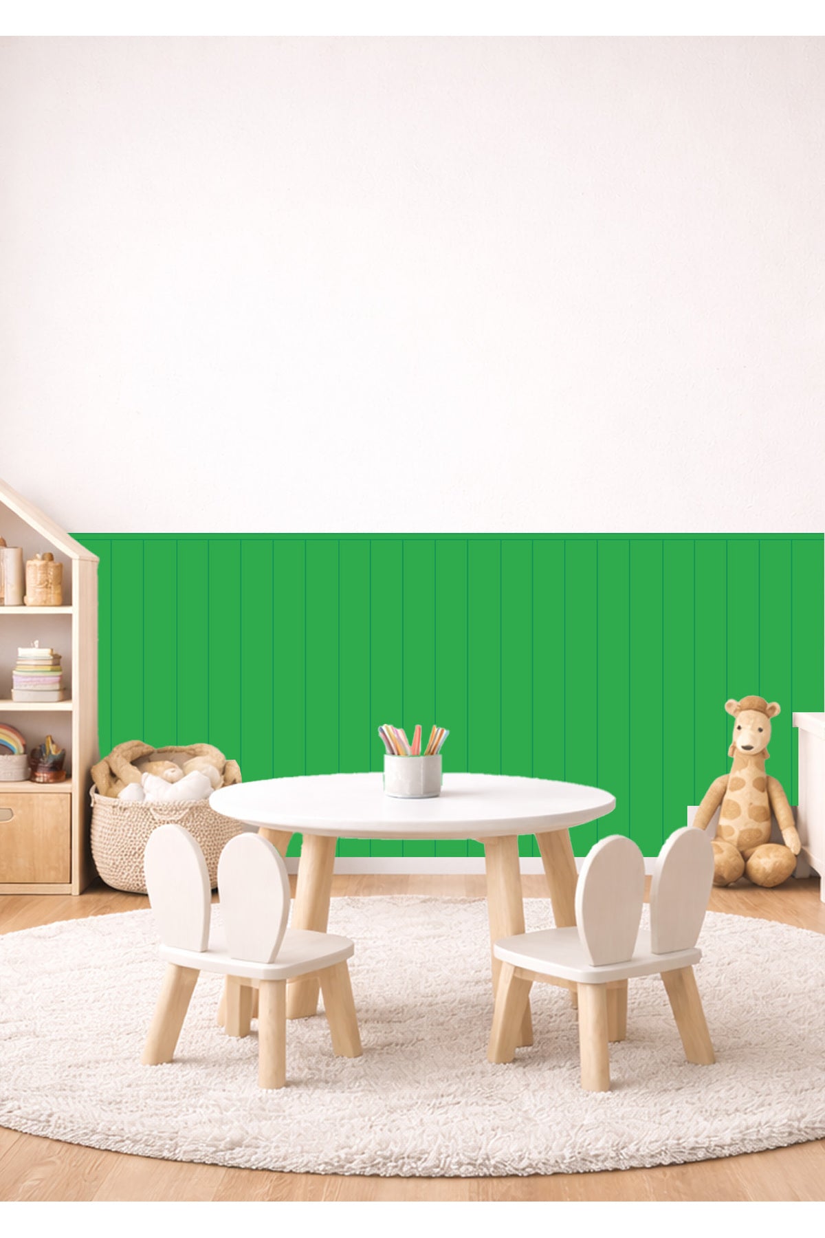 Çizgili Duvar Panel Kaplama Folyosu Dekoratif Çizgili Duvar Kaplama Folyosu Sticker Seti - Renk-5