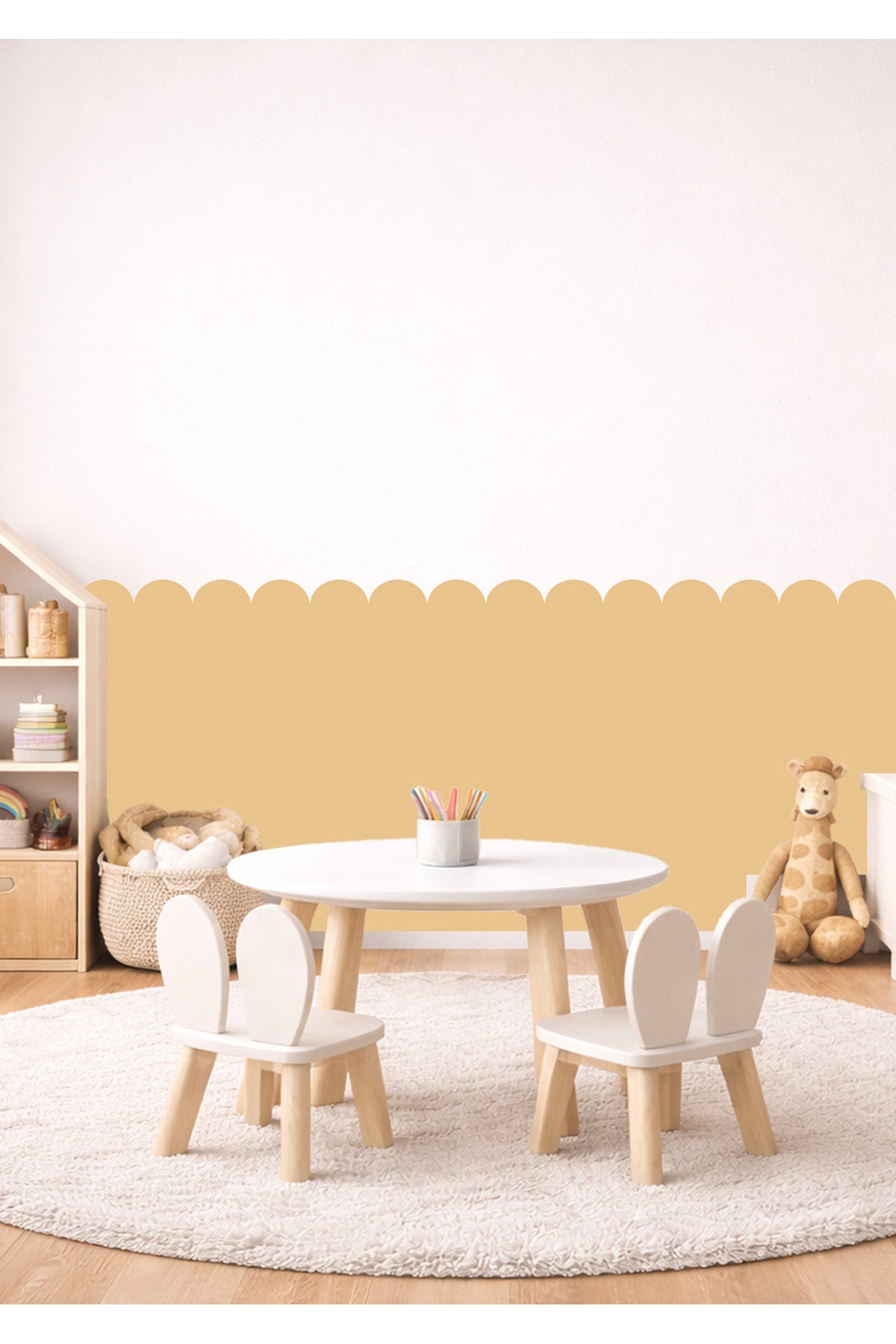 Oval Kavisli Duvar Panel Kaplama Folyosu Sticker Seti - Renk-14