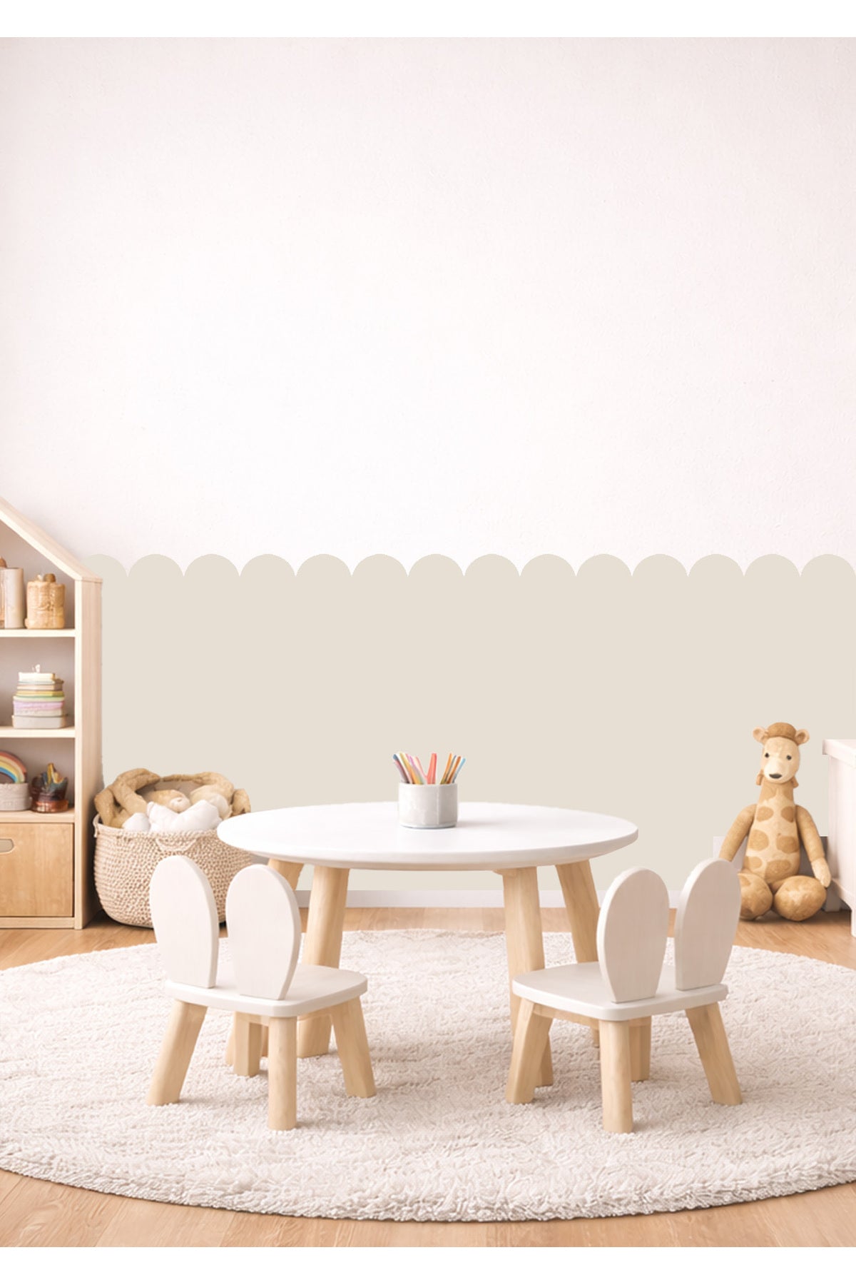 Oval Kavisli Duvar Panel Kaplama Folyosu Sticker Seti - Renk-3
