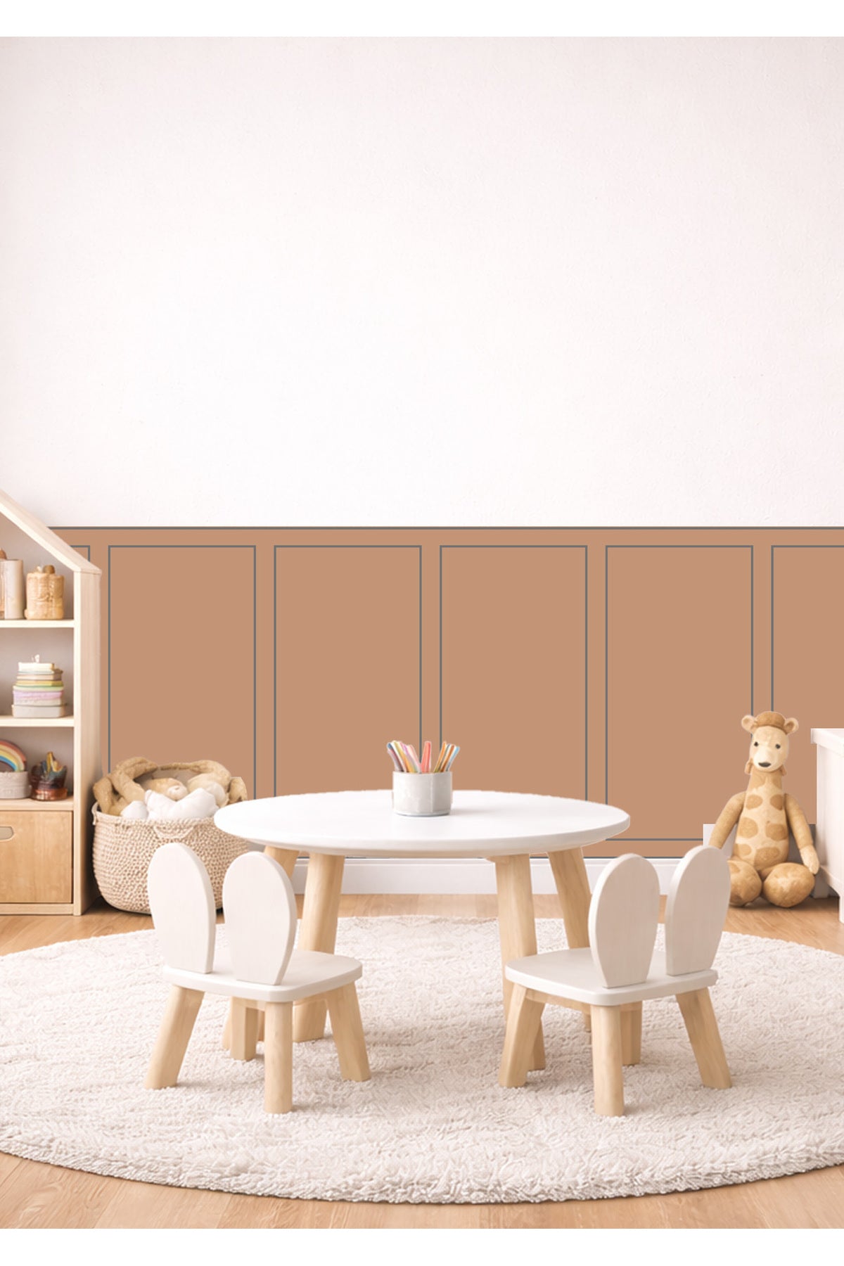 Klasik Çerçeve Desenli Panel Duvar Kaplama Folyosu Sticker Seti - Renk-12