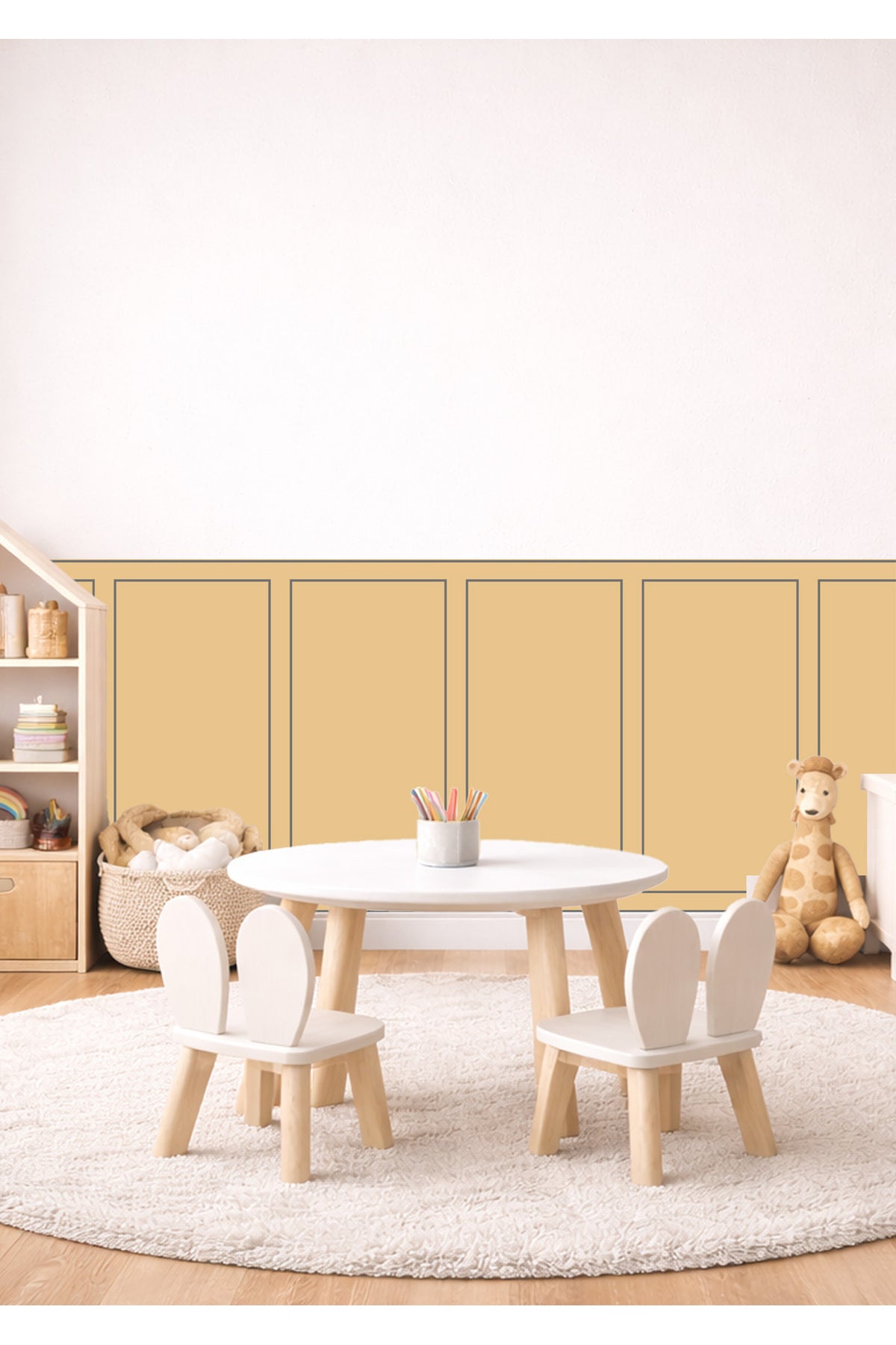 Klasik Çerçeve Desenli Panel Duvar Kaplama Folyosu Sticker Seti - Renk-14