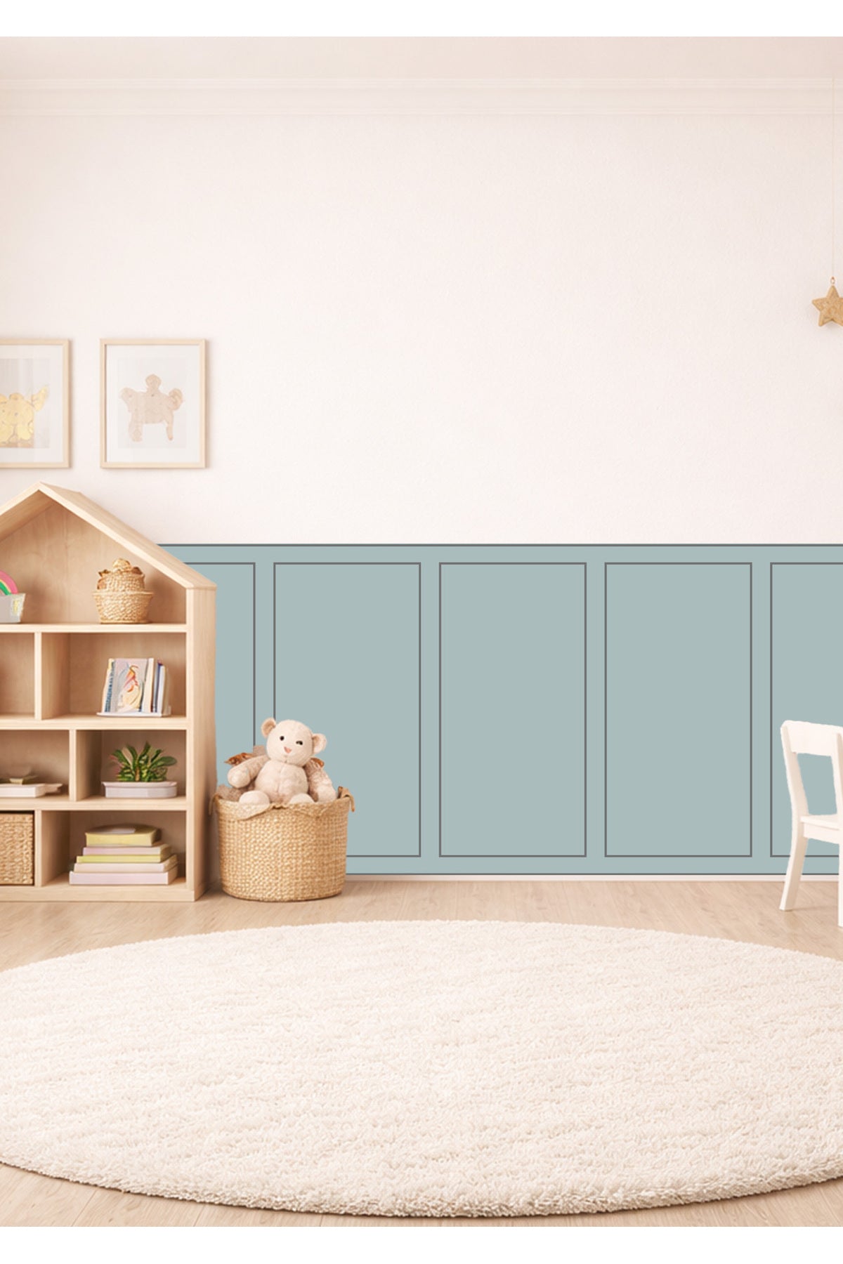 Klasik Çerçeve Desenli Panel Duvar Kaplama Folyosu Sticker Seti - Renk-2
