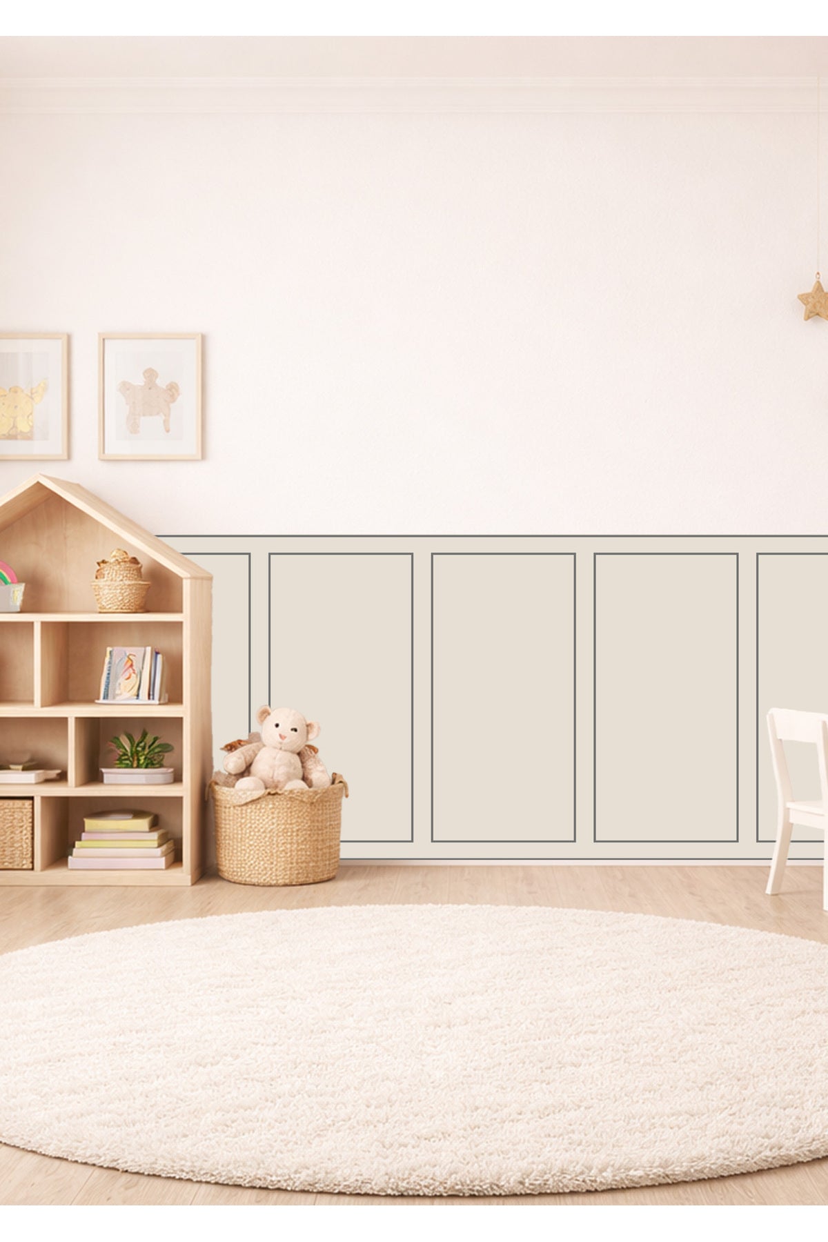 Klasik Çerçeve Desenli Panel Duvar Kaplama Folyosu Sticker Seti - Renk-3