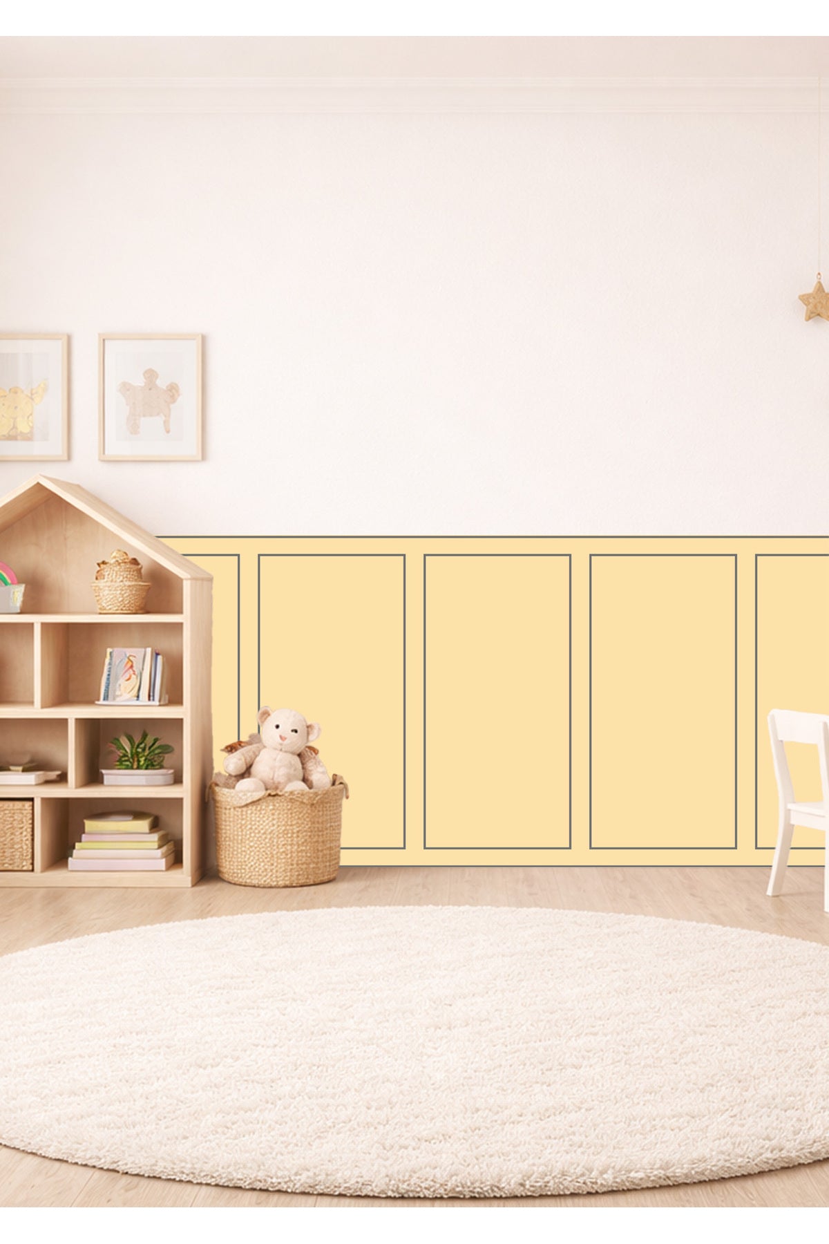 Klasik Çerçeve Desenli Panel Duvar Kaplama Folyosu Sticker Seti - Renk-4