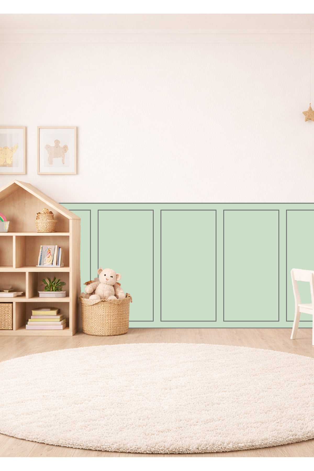 Klasik Çerçeve Desenli Panel Duvar Kaplama Folyosu Sticker Seti - Renk-5