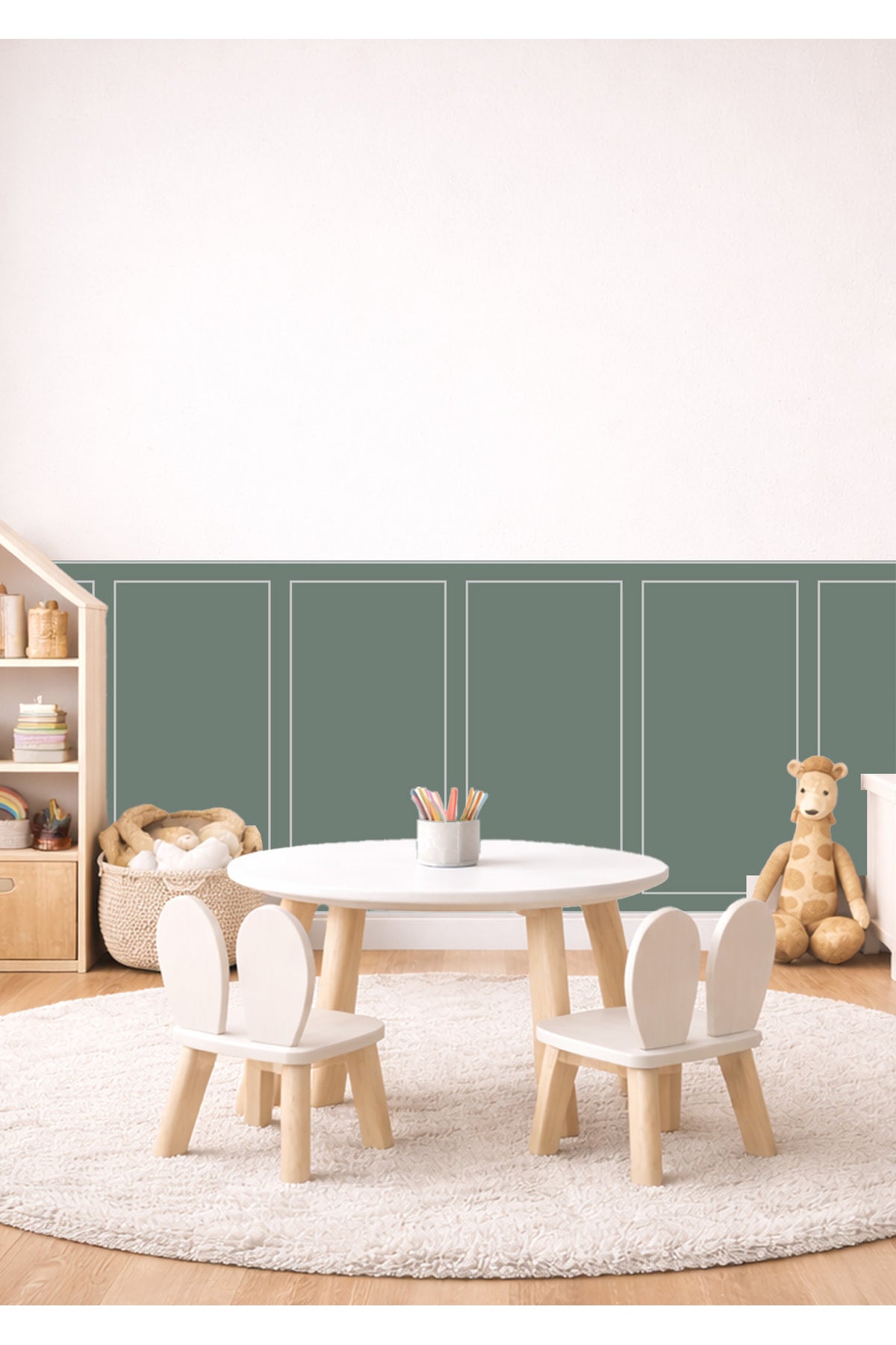 Klasik Çerçeve Desenli Panel Duvar Kaplama Folyosu Sticker Seti - Renk-8