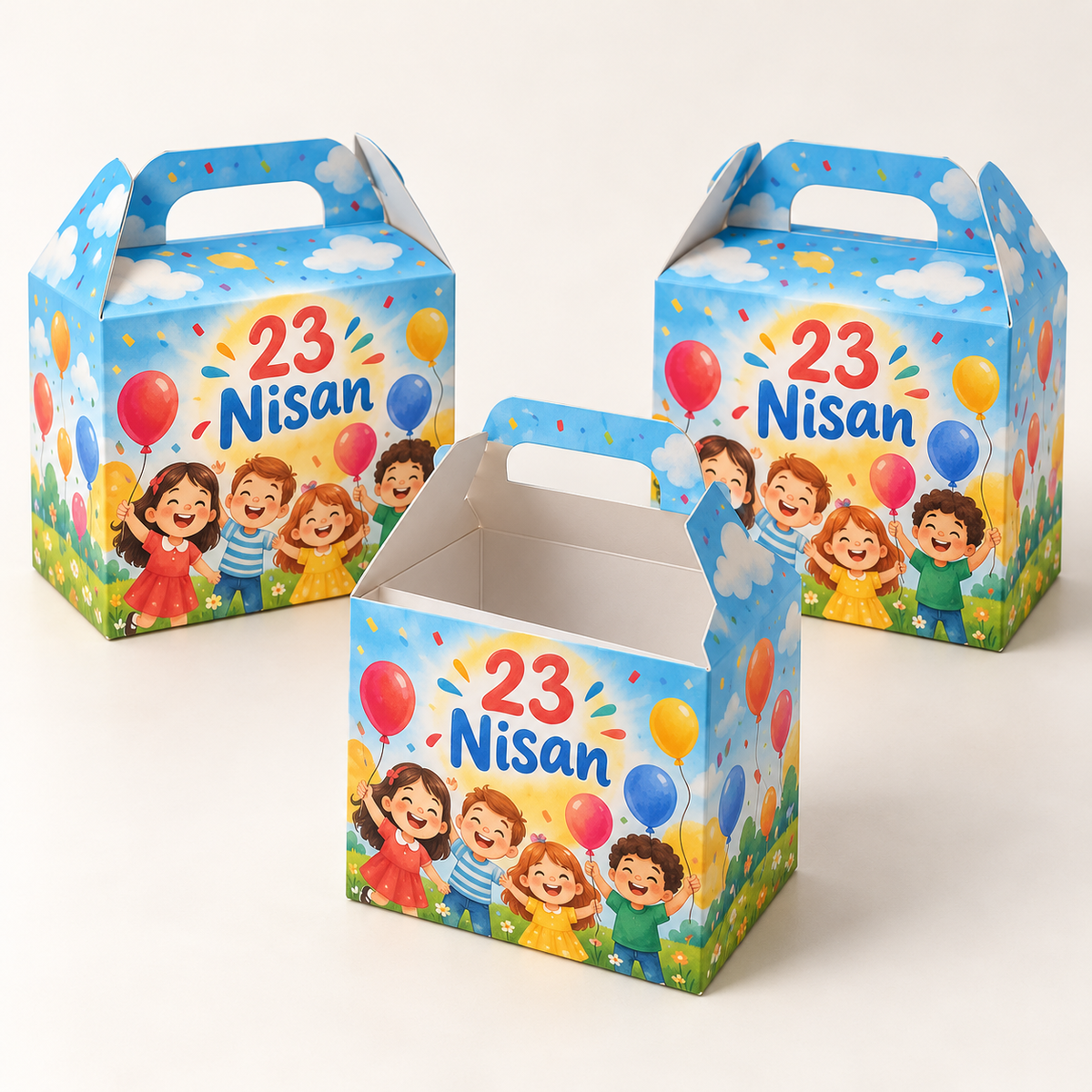 Çocukların Bayramı mini karton şeker kutusu