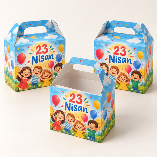 Çocukların Bayramı mini karton şeker kutusu