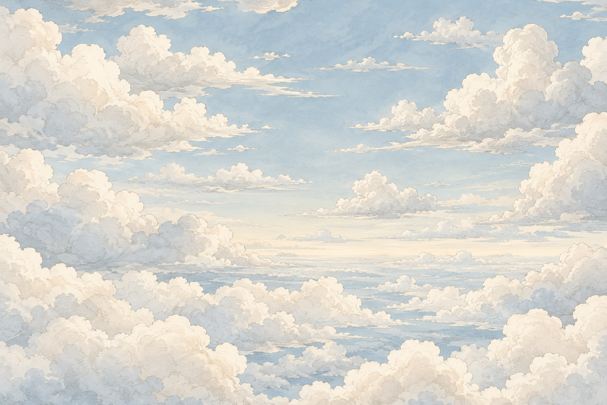 Soft Blue Clouds Wallpaper — flat artwork