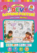 Dev Boyama Posteri–Eğlenceli Tatil Aktiviteleri Sticker Hediyeli ! Unicorn Tema