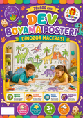 Dev Boyama Posteri–Eğlenceli Tatil Aktiviteleri Sticker Hediyeli ! Dinozor Tema