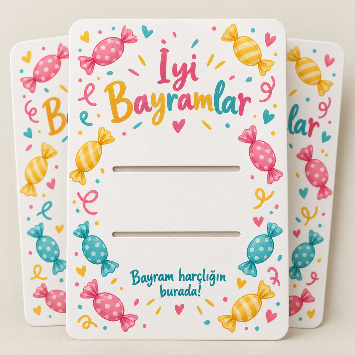 Şeker Neşesi Bayram harçlık kartı 10×15 cm, 10’lu paket