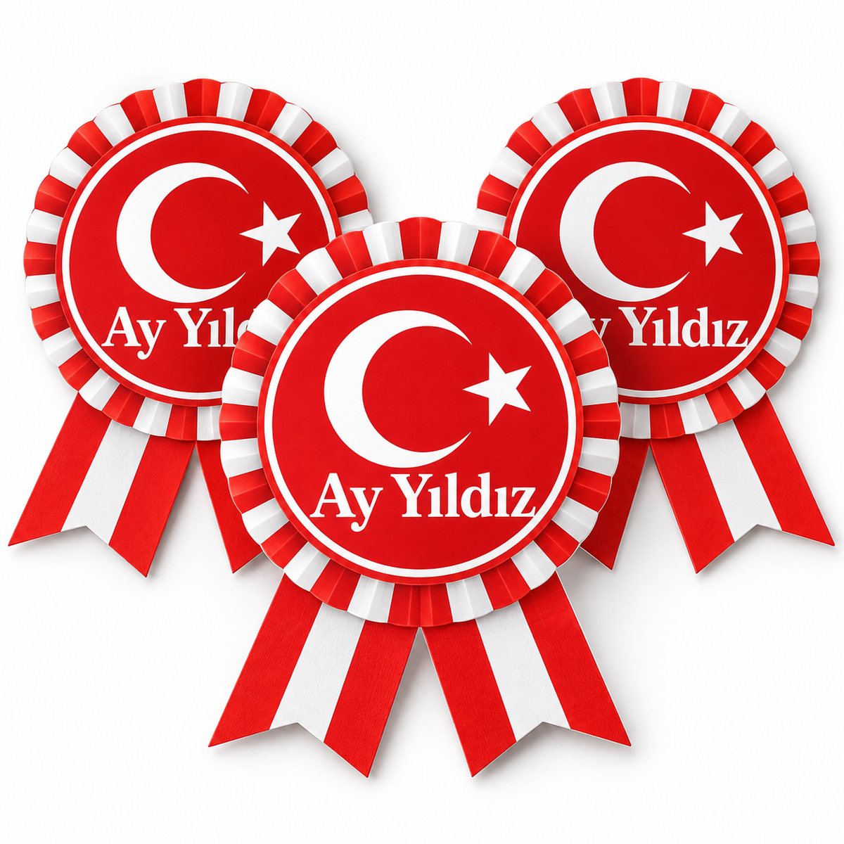 Ay Yıldız Milli Bayram karton kokart tasarım görseli